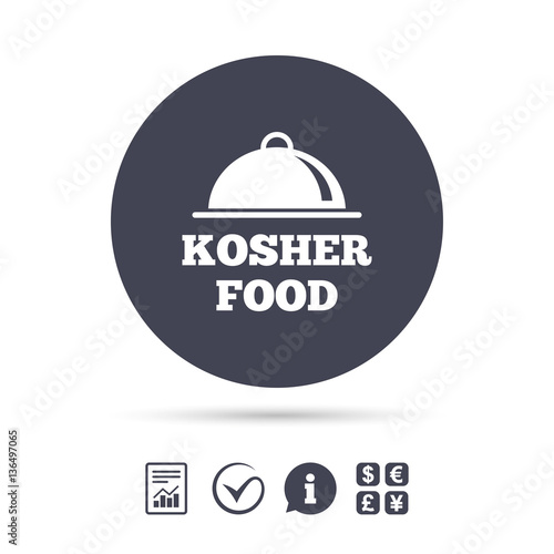 Kosher food product sign icon. Natural food.