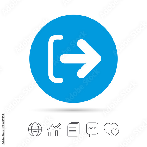 Wallpaper Mural Logout sign icon. Log out symbol. Arrow. Torontodigital.ca