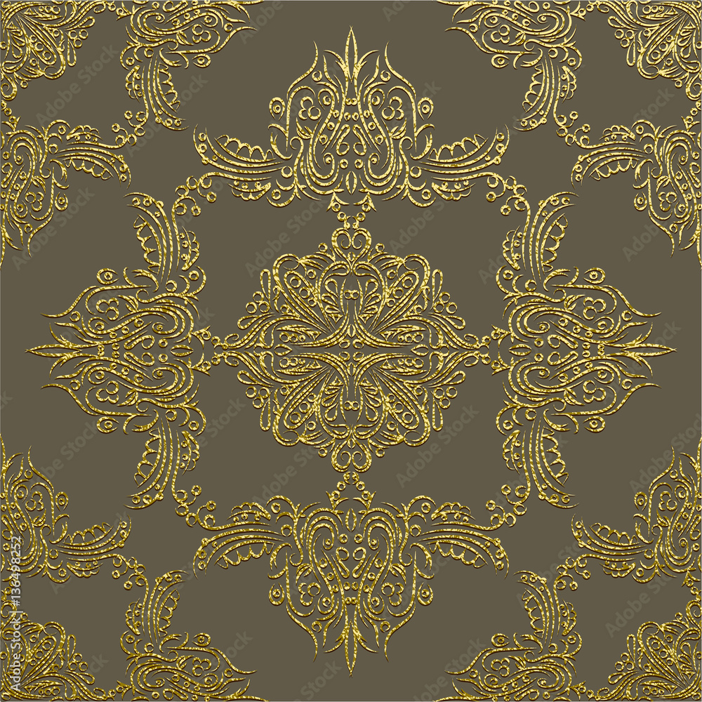 Gold Decorative mandala. Vector Illustration