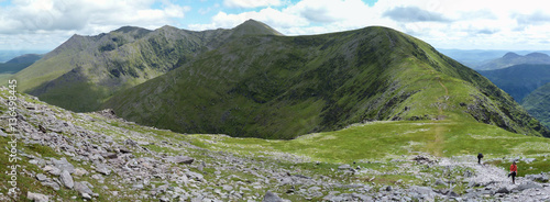 Hillwalking on the MacGillycuddy Reeks in Killarney, County Kerry, Ireland photo