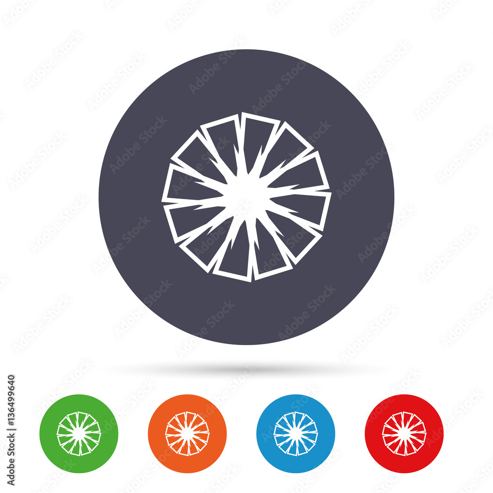 Pineapple slice sign icon. Exotic fruit symbol. Pineapple slice sign icon. Exotic fruit symbol.