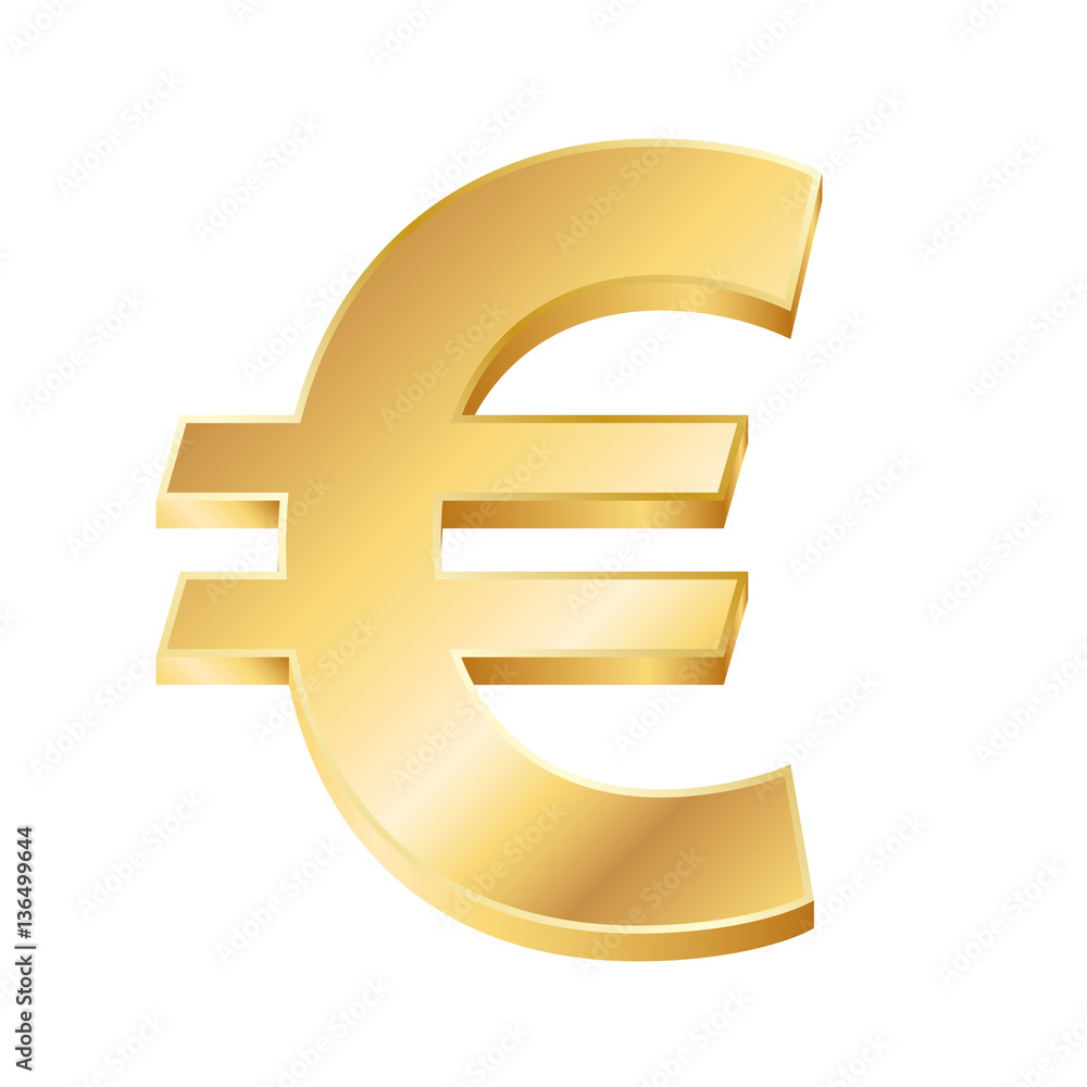 vector illustration of a golden euro sign on white background vector illustration of a golden euro sign on white background