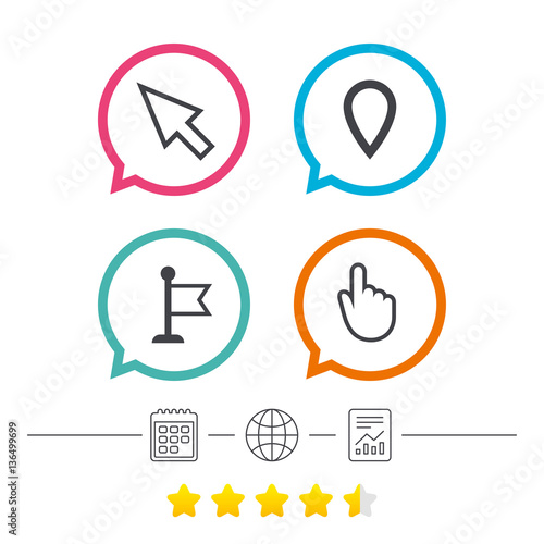 Wallpaper Mural Mouse cursor icon. Hand or Flag pointer symbols. Torontodigital.ca