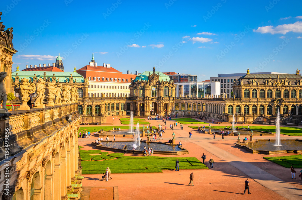 Famous Zwinger palace (Der Dresdner Zwinger) Art Gallery of Dresden, Saxrony, Germany