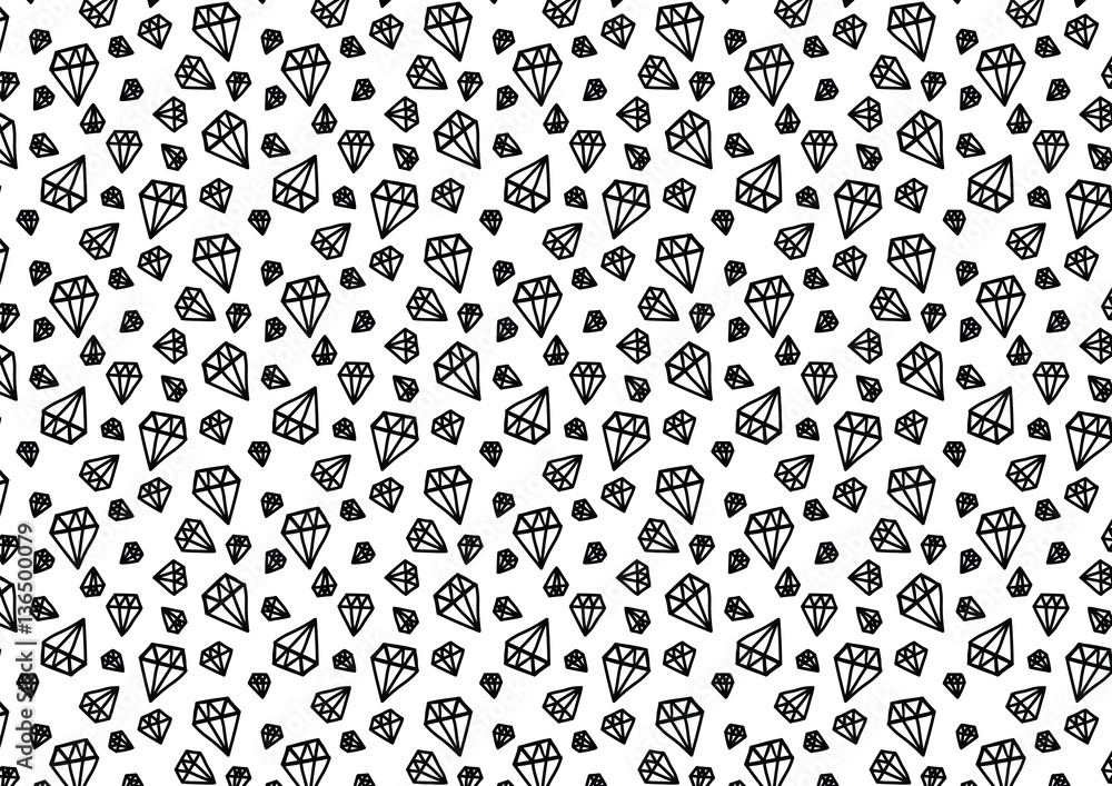 Digital paper with black and white hand drawn diamond Digital paper with black and white hand drawn diamond