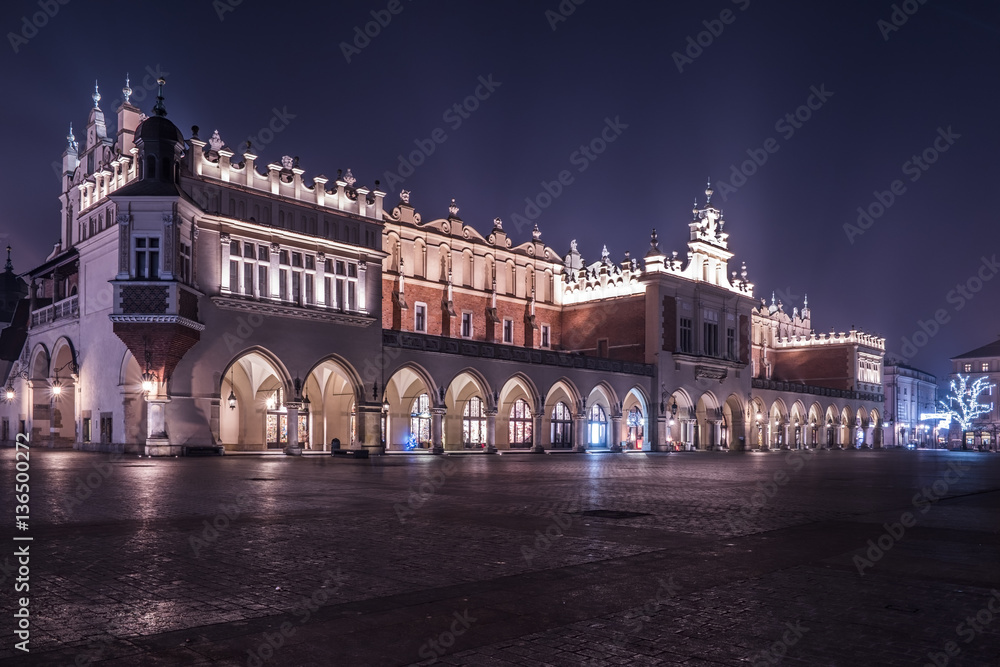 Krakow Cloth Hall (Sukiennice) at Night