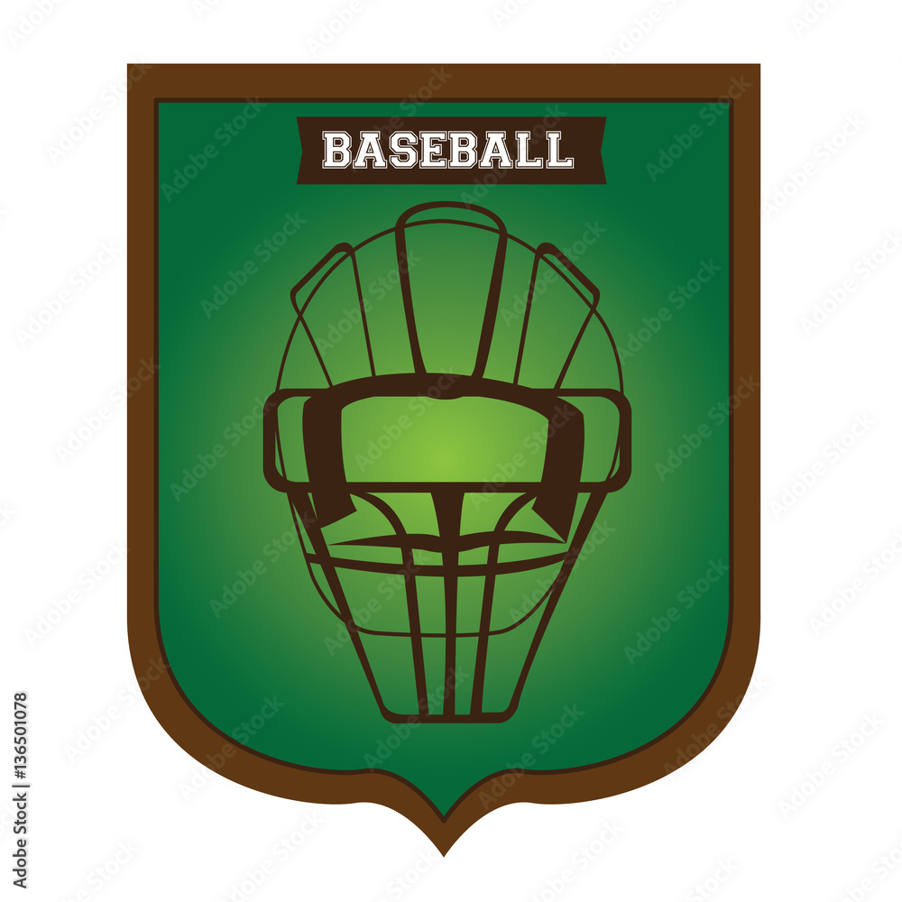 Isolated baseball emblem with a helmet, Vector illustration Isolated baseball emblem with a helmet, Vector illustration