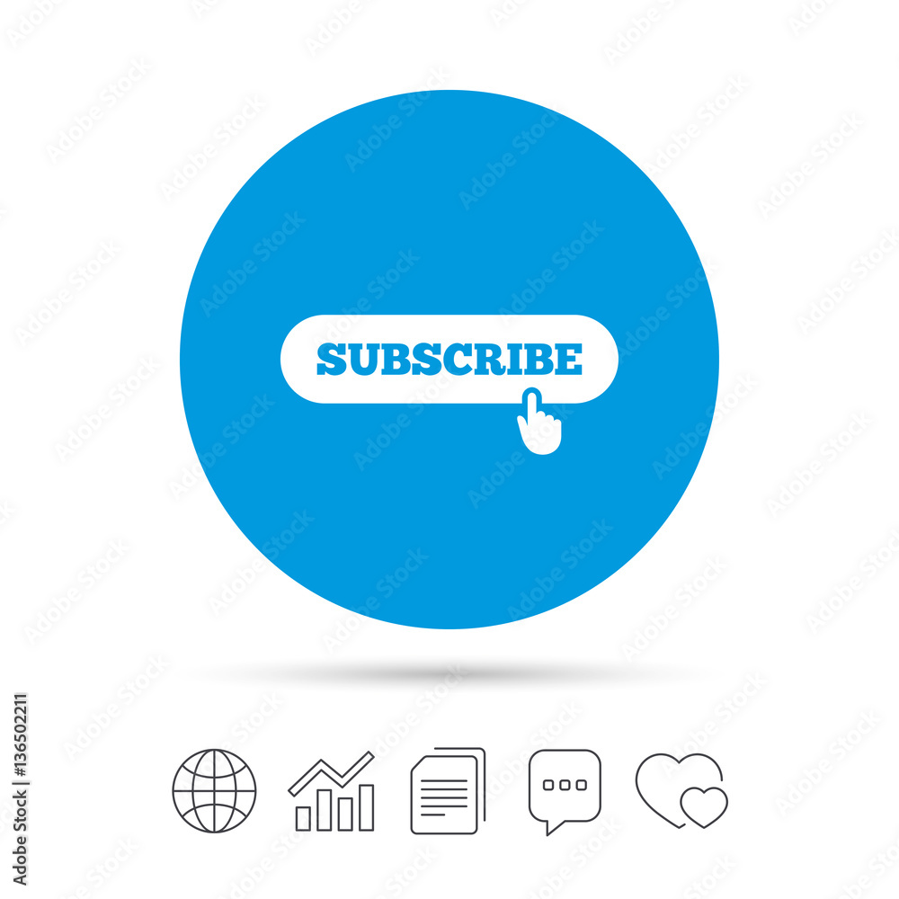 Subscribe with hand pointer icon. Membership. Subscribe with hand pointer icon. Membership.