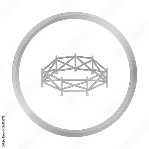 Paddock icon in monochrome style isolated on white background. Hippodrome and horse symbol stock vector illustration.