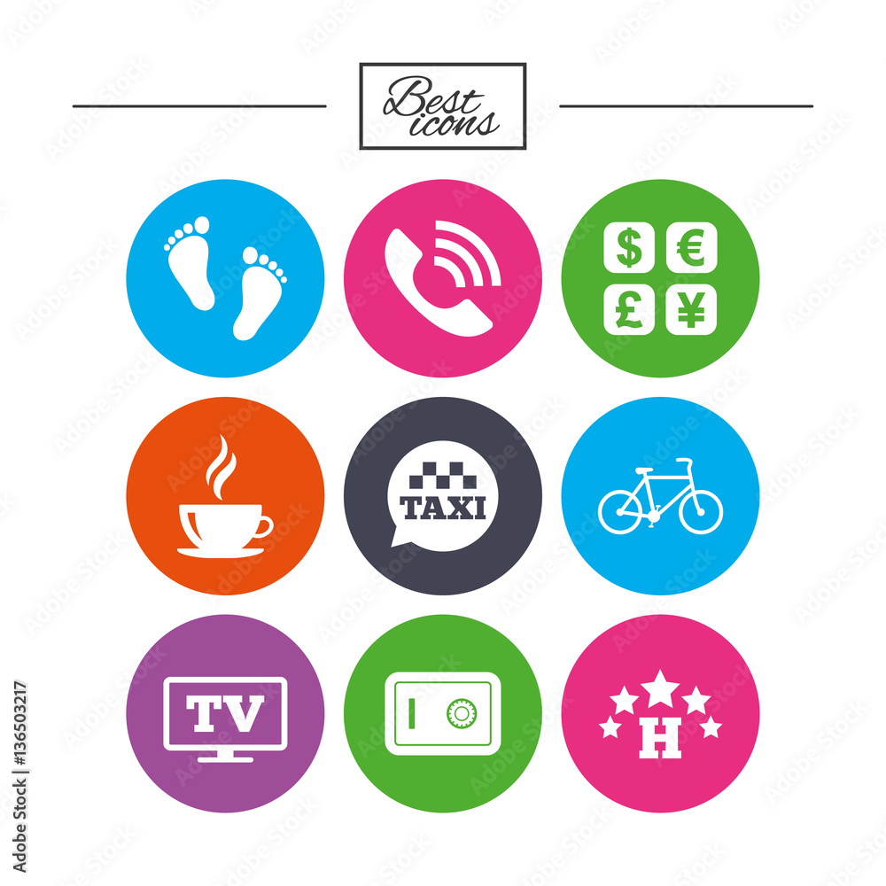 Hotel, apartment services icons. Coffee sign. Hotel, apartment services icons. Coffee sign.