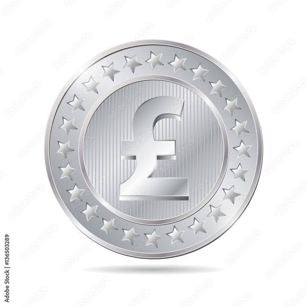 vector illustration of a coin with pound sign vector illustration of a coin with pound sign