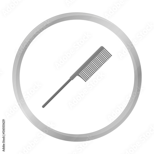 Hair comb icon in monochrome style isolated on white background. Hairdressery symbol stock vector illustration.