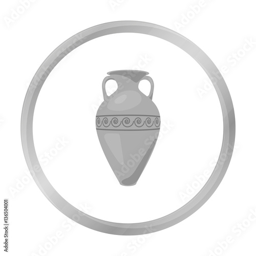 Greece amphora icon in monochrome style isolated on white background. Greece symbol stock vector illustration.