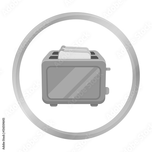 Toaster icon in monochrome style isolated on white background. Household appliance symbol stock vector illustration.