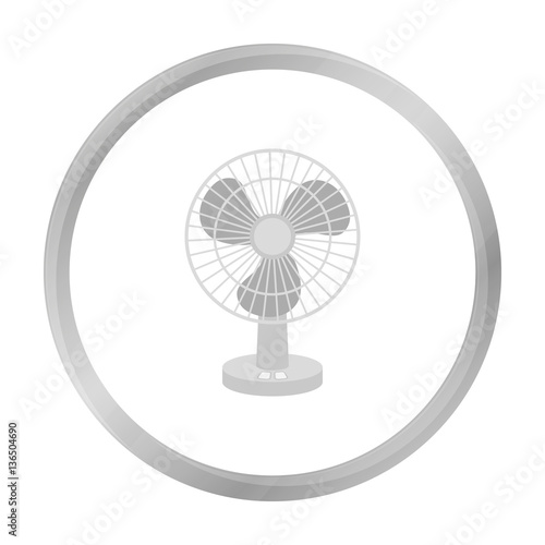 Fan icon in monochrome style isolated on white background. Household appliance symbol stock vector illustration.