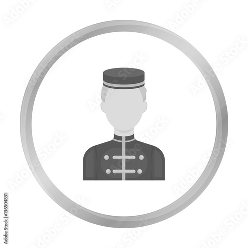 Bellboy icon in monochrome style isolated on white background. Hotel symbol stock vector illustration.