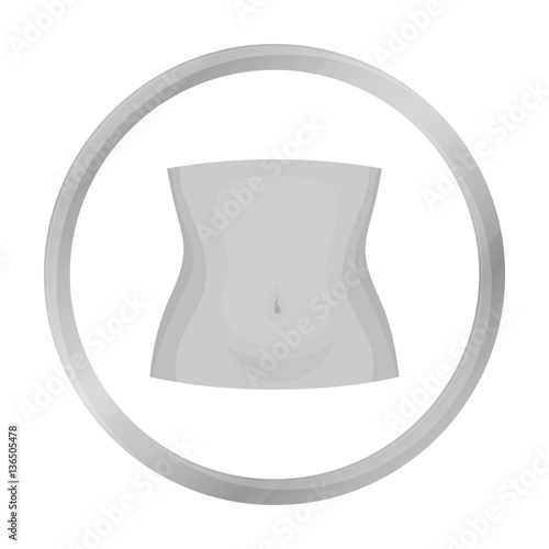 Abdomen icon in monochrome style isolated on white background. Part of body symbol stock vector illustration.