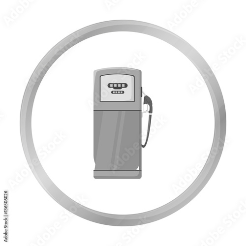 Fuel dispencer icon in monochrome style isolated on white background. Oil industry symbol stock vector illustration.