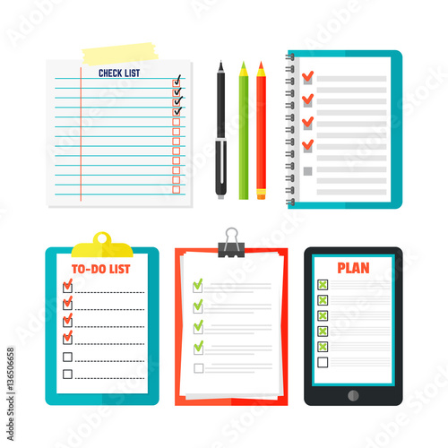 Agenda list concept vector illustration.
