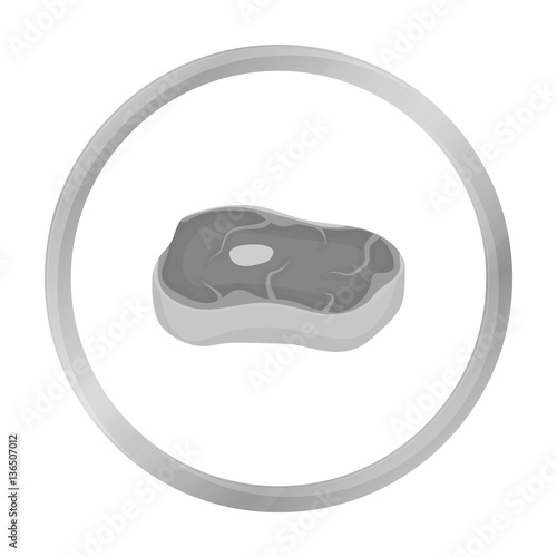 Steak icon in monochrome style isolated on white background. Meats symbol stock vector illustration