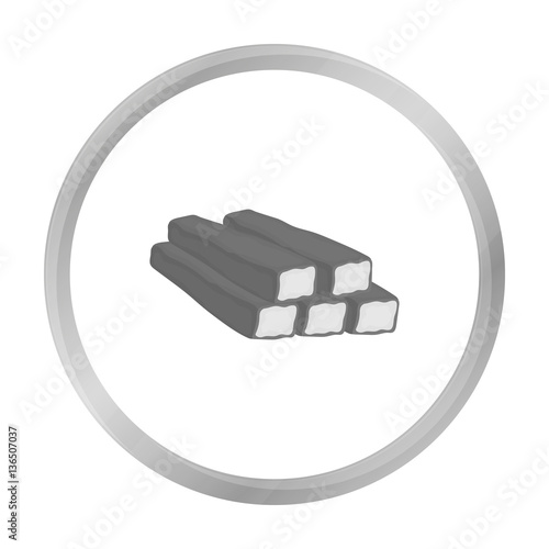 Crab sticks icon in monochrome style isolated on white background. Meats symbol stock vector illustration