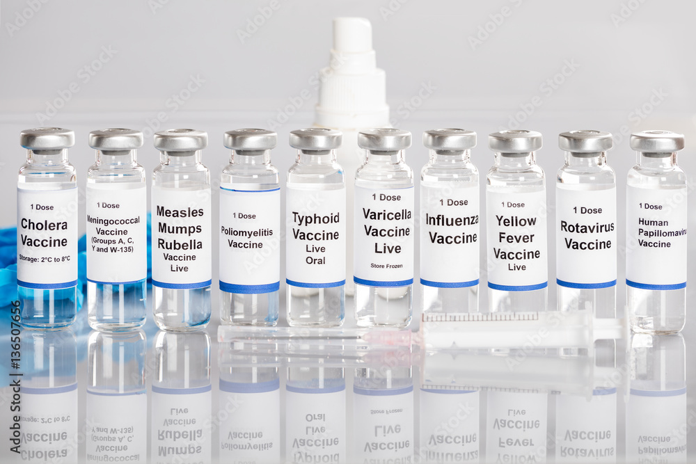 Syringe And Vaccine Bottles Syringe And Vaccine Bottles