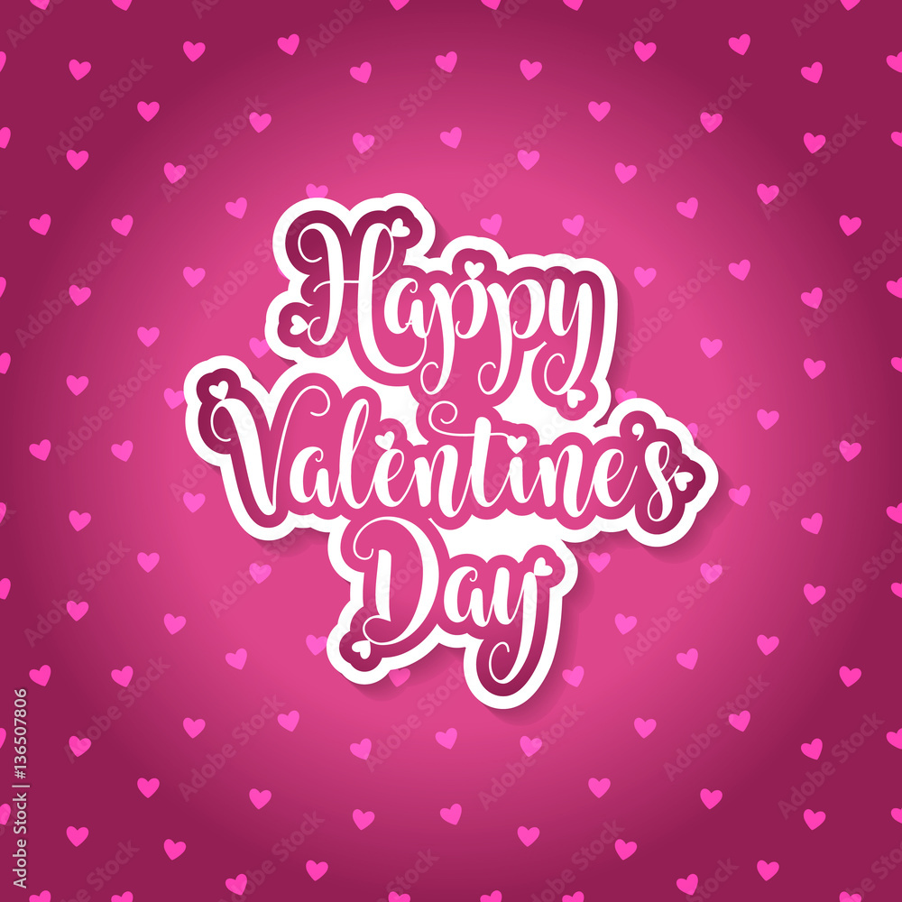 happy valentines day greeting card vector illustration