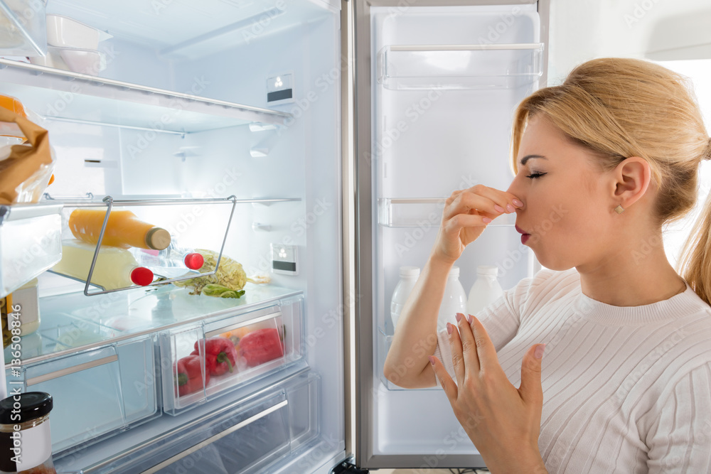 Woman Recognized Bad Smell From The Refrigerator Woman Recognized Bad Smell From The Refrigerator