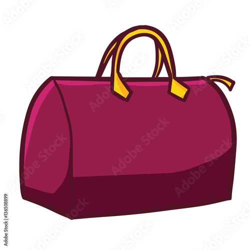 Funny red maroon woman bag - vector.