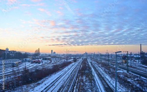 Panorama Leipzig Bahnstrecke Schienenverkehr
