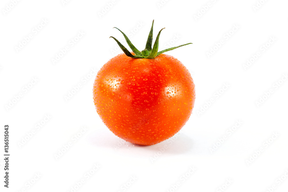 one fresh red tomato isolated on white one fresh red tomato isolated on white