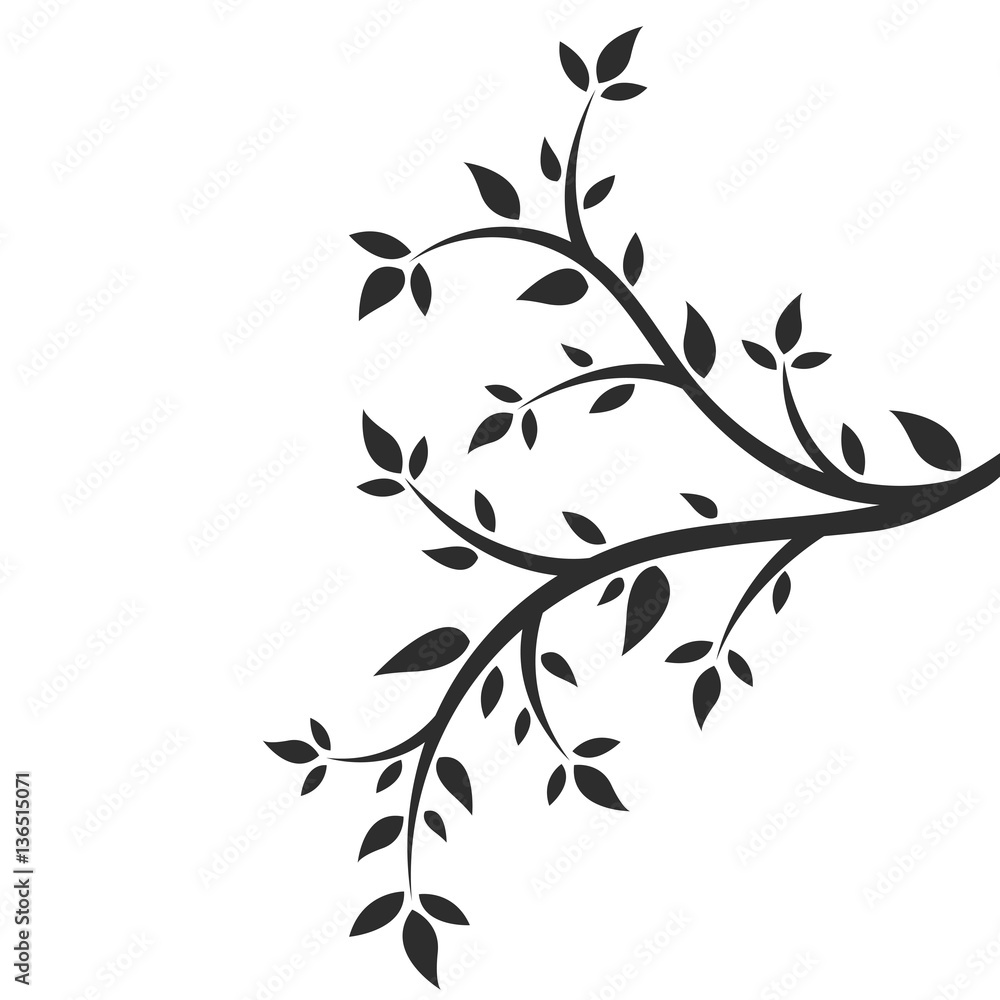 Abstract illustration - silhouette of a young tree, bush. Abstract illustration - silhouette of a young tree, bush.
