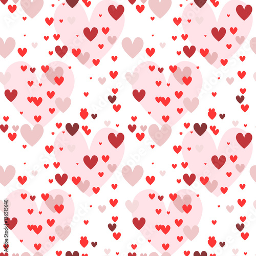 Heart seamless pattern on whith background. Vector use for your design Happy valentine day, wedding, textile and paper. Pattern swatches included in file.