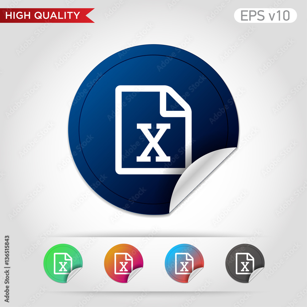 Excel file icon. Button with excel file icon. Modern UI vector. Stock ...