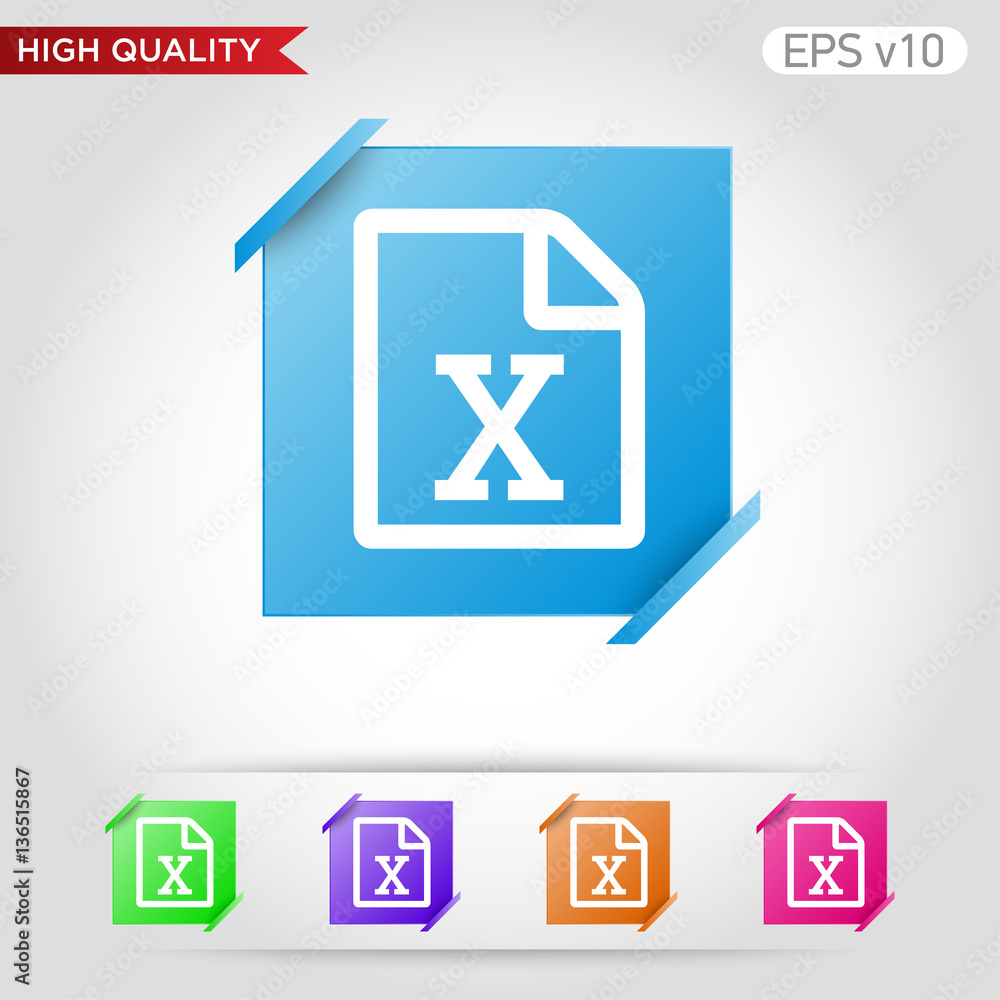Excel file icon. Button with excel file icon. Modern UI vector. Excel file icon. Button with excel file icon. Modern UI vector.