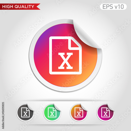 Excel file icon. Button with excel file icon. Modern UI vector.
