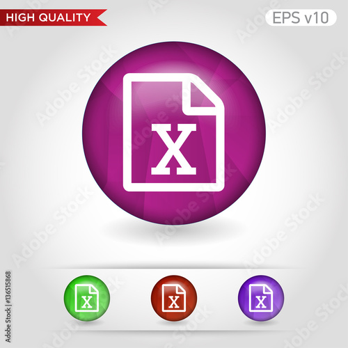 Excel file icon. Button with excel file icon. Modern UI vector.