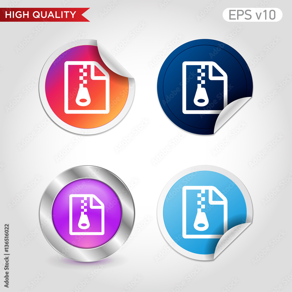 Fototapeta premium Zip file icon. Button with zip file icon. Modern UI vector.