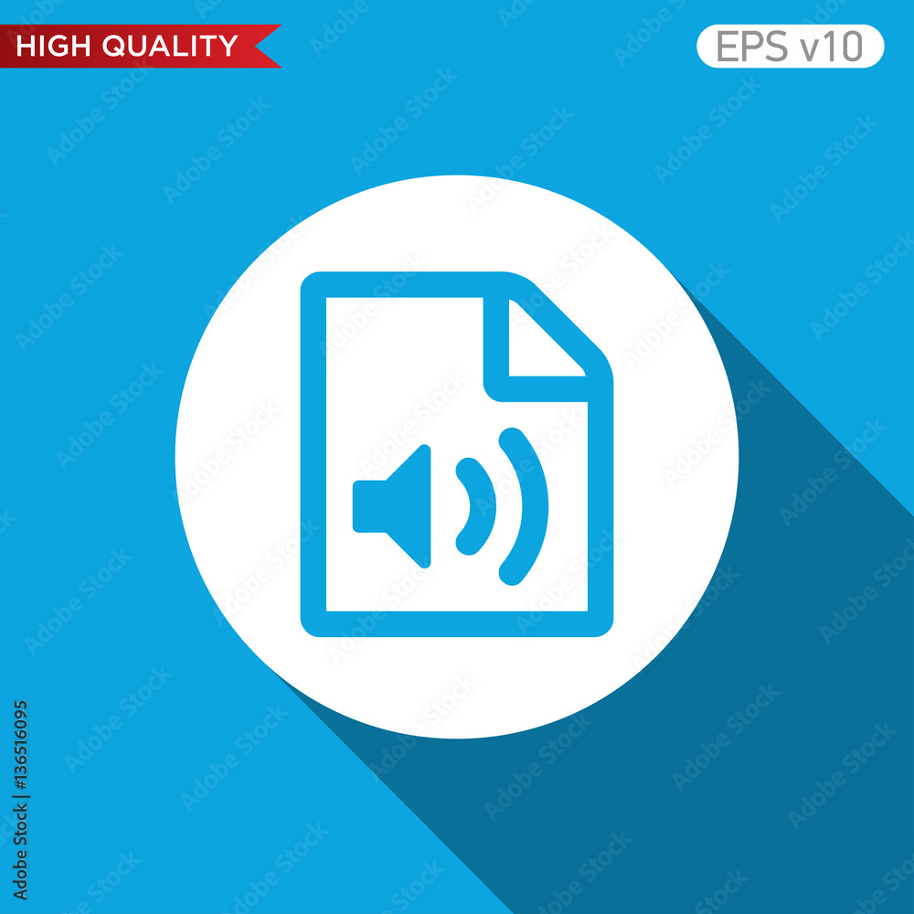 Audio file icon. Button with audio file icon. Modern UI vector. Audio file icon. Button with audio file icon. Modern UI vector.