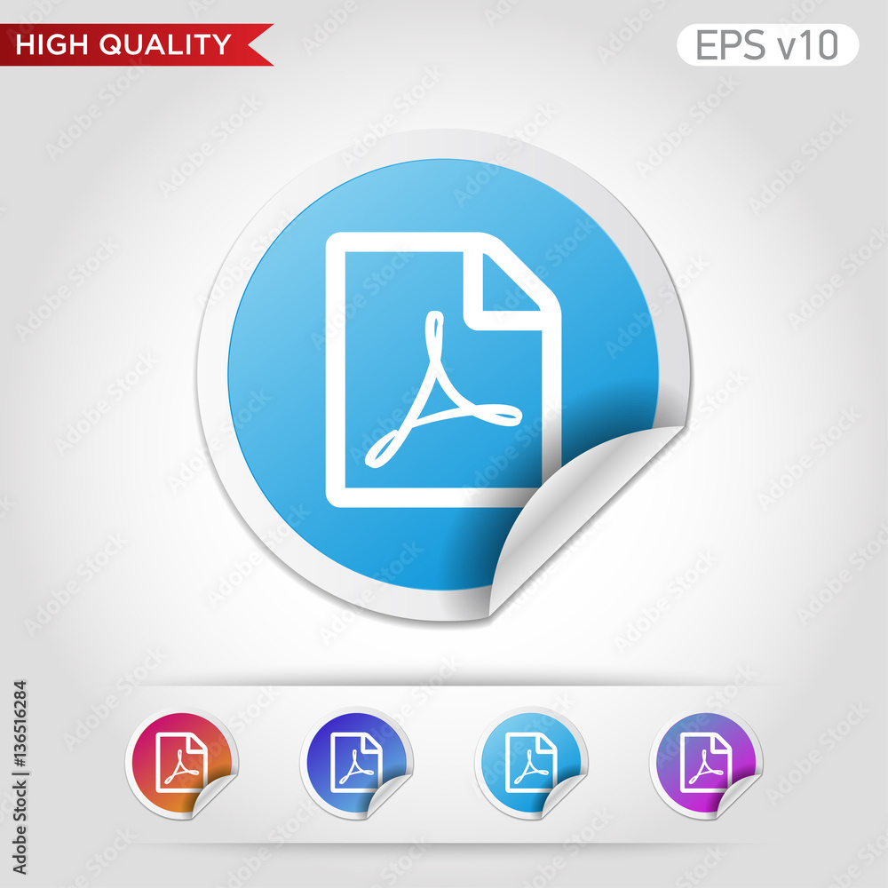 PDF icon. Button with pdf icon. Modern UI vector. Stock Vector | Adobe