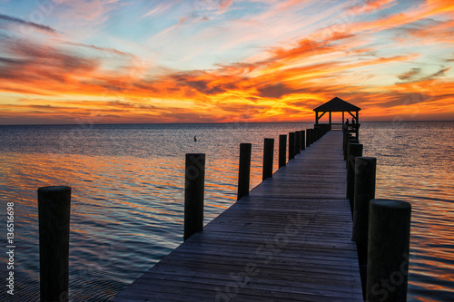 Sunset at the Sound at Rodanthe Pier