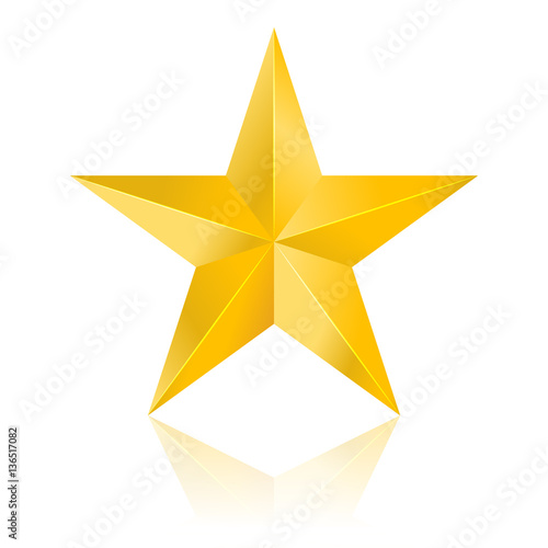 Vector illustration gold star on white background