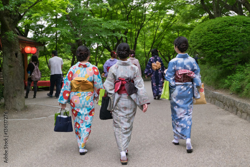 Japanese Girl Wearing Kimono Yukata (Japanese Traditional Summer