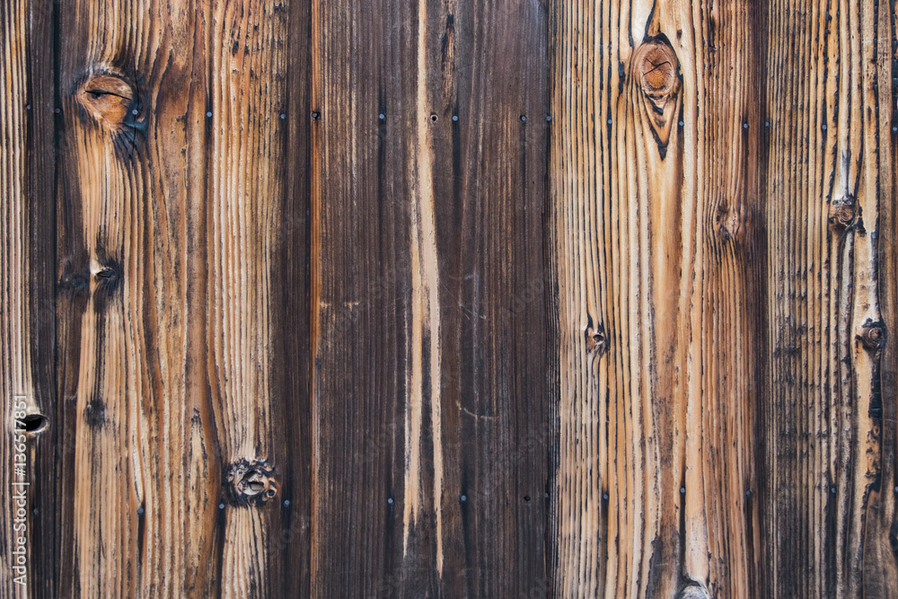 Dark brown wood plank wall texture, background