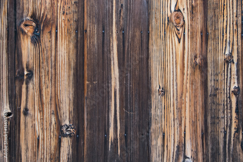 Obraz na płótnie Dark brown wood plank wall texture, background w salonie