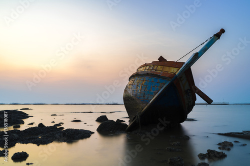 skeleton of an ancient ship