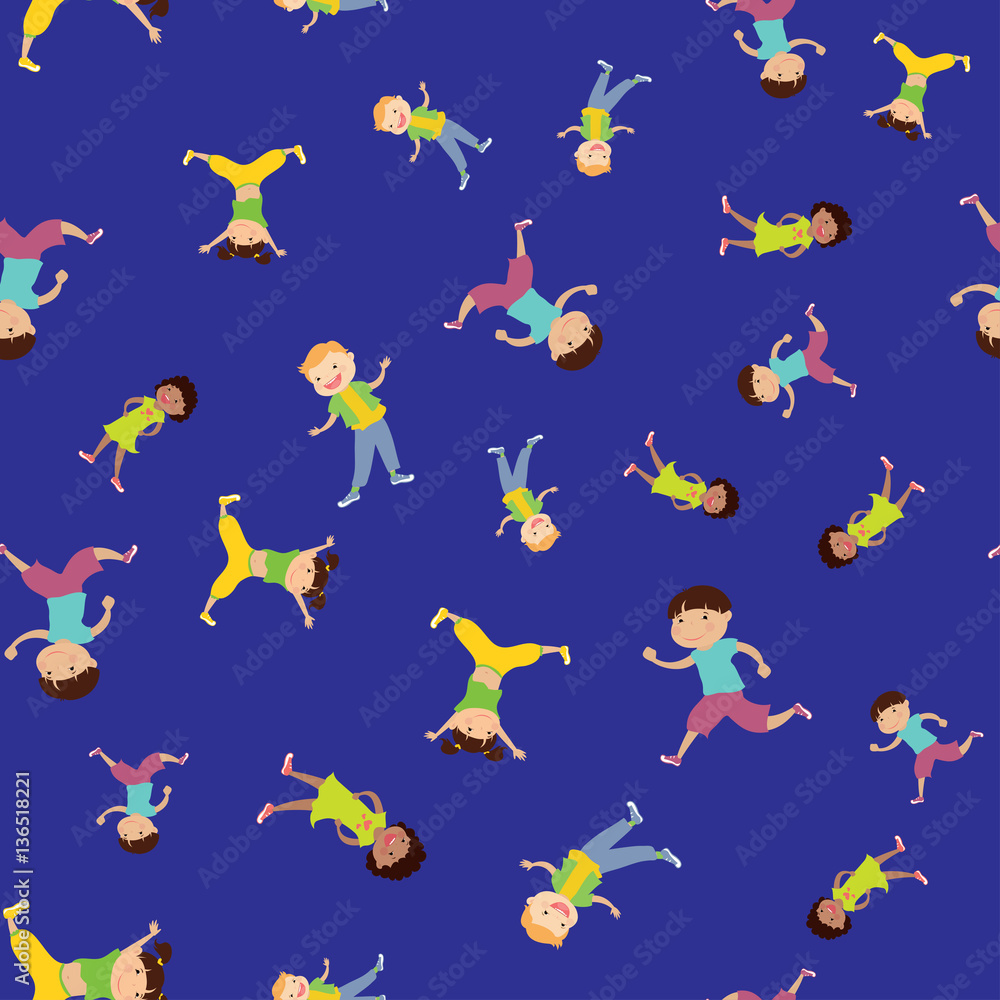 seamless pattern with cartoon kids seamless pattern with cartoon kids