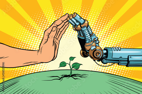 Humans and robots protect nature