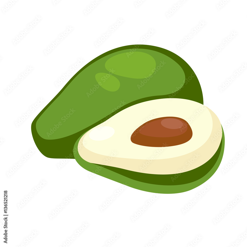 Avocado Whole and Half Isolated. Alligator Pear Avocado Whole and Half Isolated. Alligator Pear