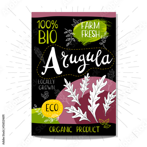 Set of hand drawn labels food, spices.